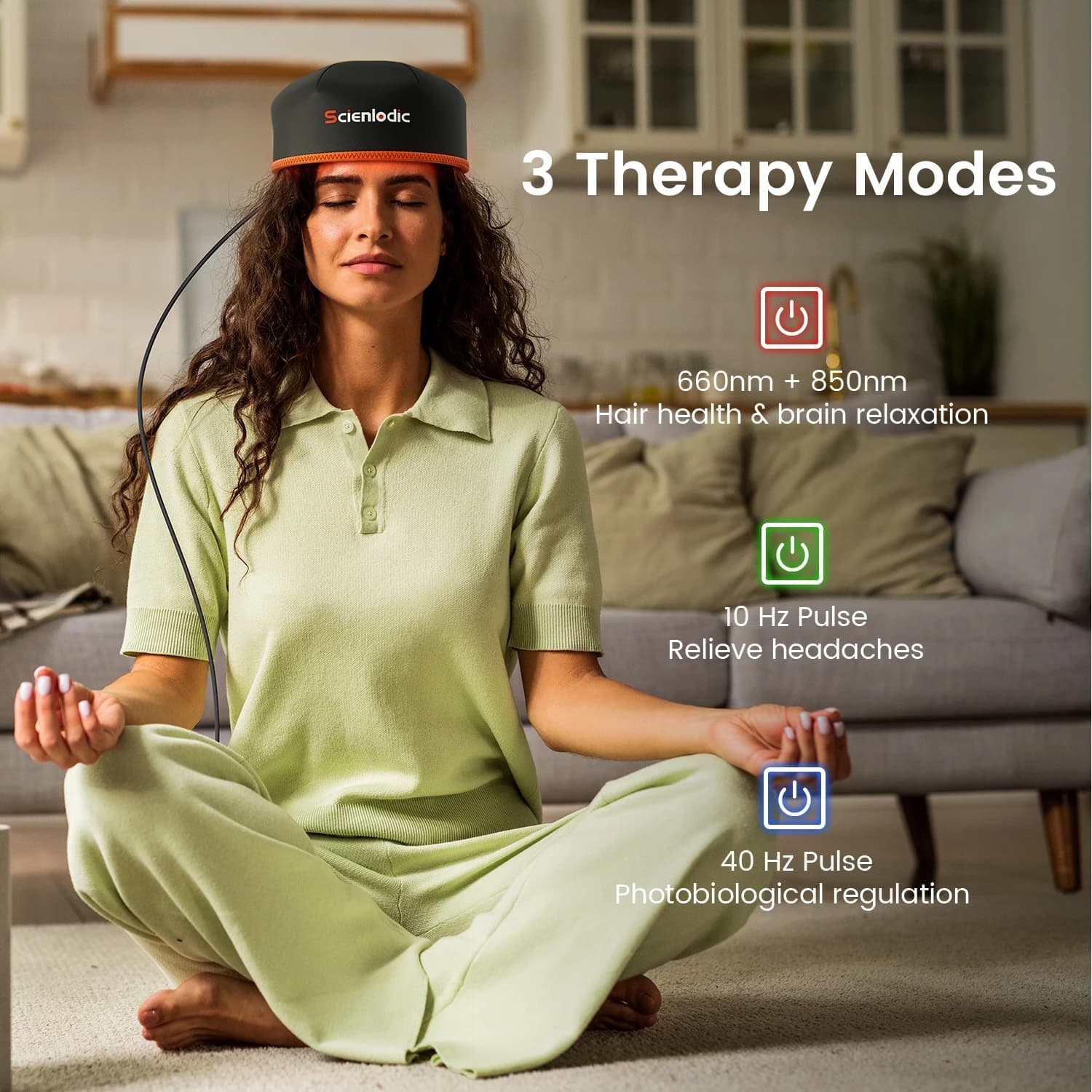 Czapka do Terapii Światłem dla Wzrostu Włosów 660nm LED 🧢