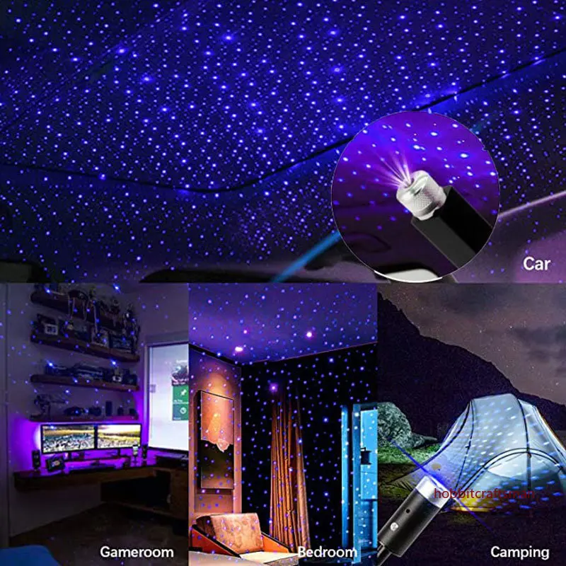 Mini LED Car Roof Star Night Light Projector Atmosphere Galaxy Lamp USB Dekoracyjna Regulowana do automatycznego wystroju sufitu pokoju dachowego