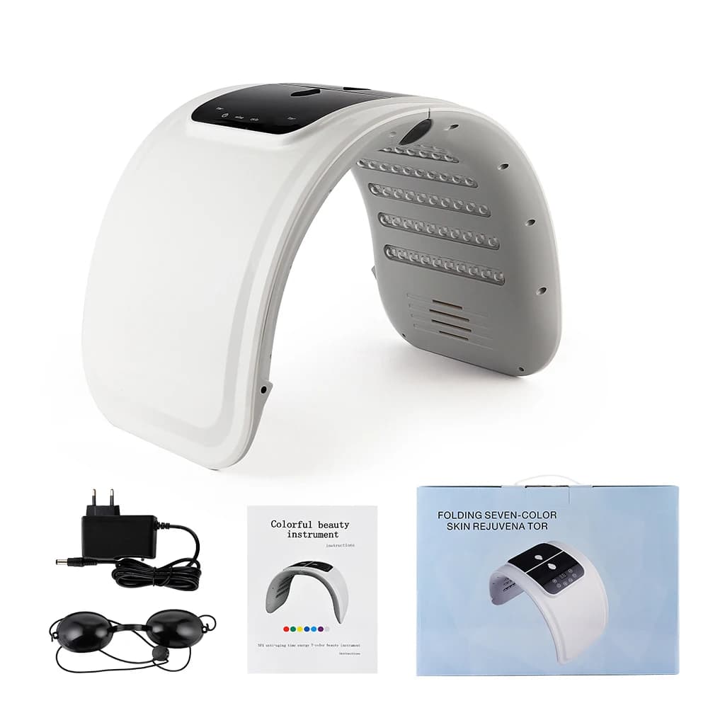 Maska LED do twarzy 7 kolorów, odmładzanie skóry, salon SPA 🌈