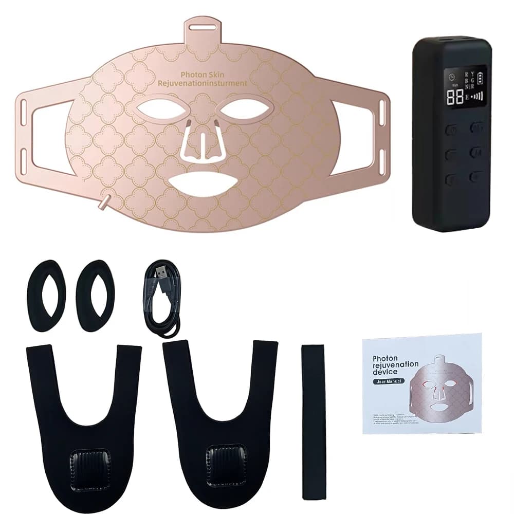 Maska do twarzy LED 850nm, 8 kolorów, terapia światłem czerwonym, odmładzanie skóry 🌈