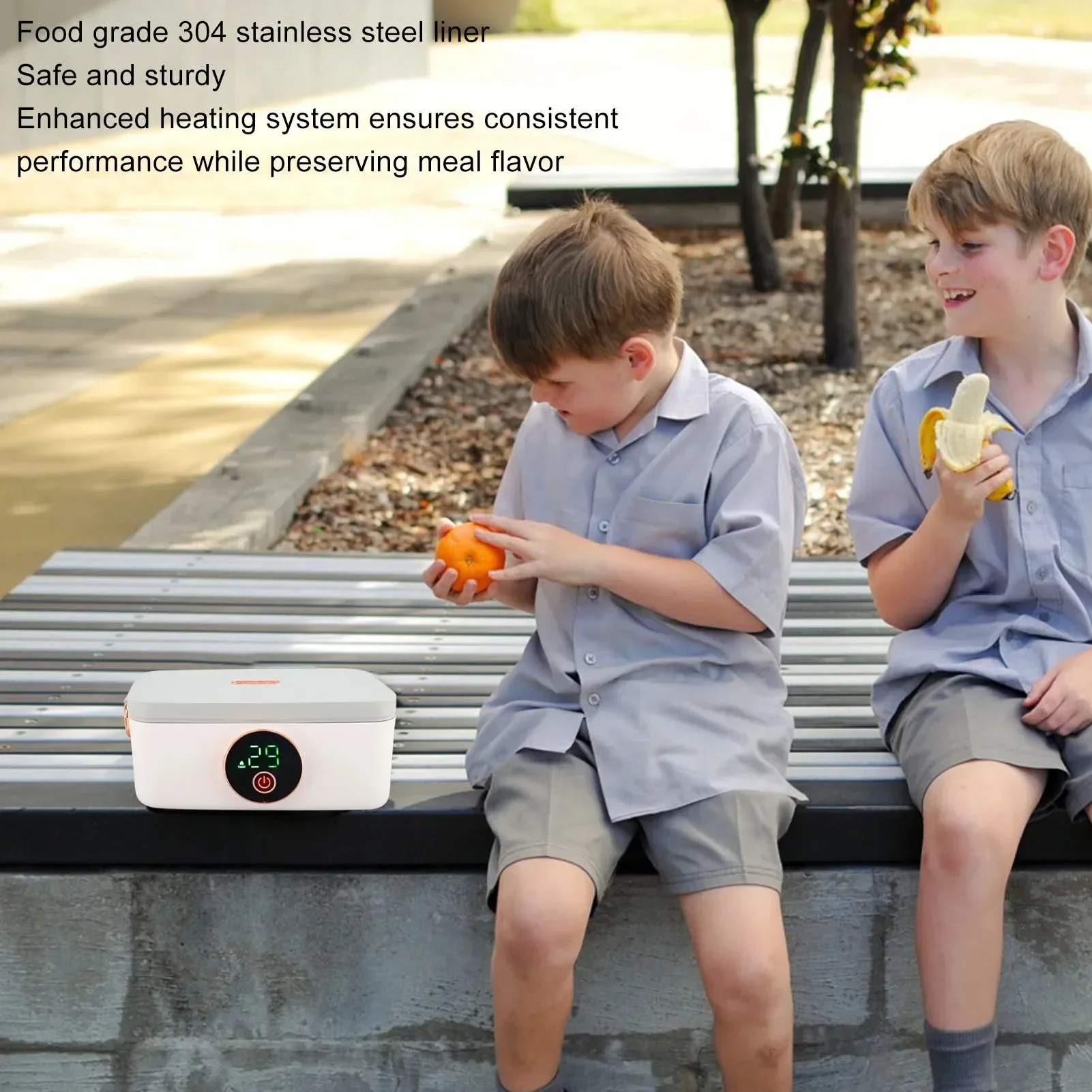 Przenośne Pudełko do Podgrzewania Lunchu 1L, USB, Bezprzewodowe, Wyświetlacz LED, Typ-C 🍱