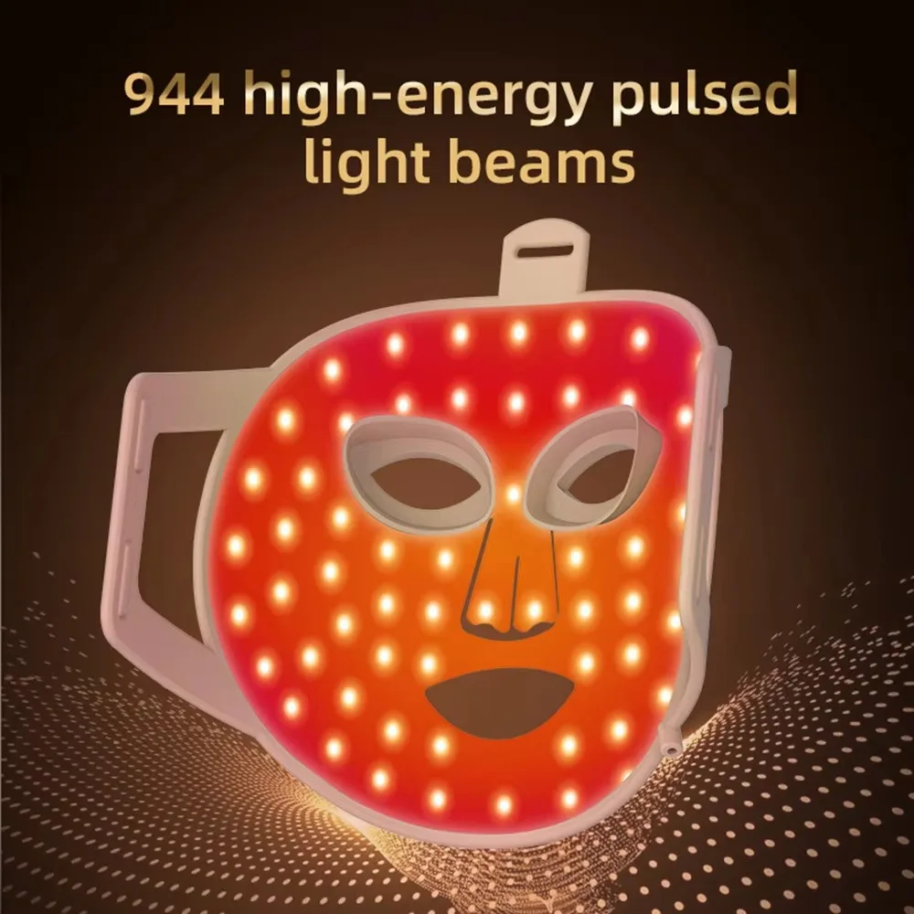 Maska do twarzy LED 850nm, 8 kolorów, terapia światłem czerwonym, odmładzanie skóry 🌈